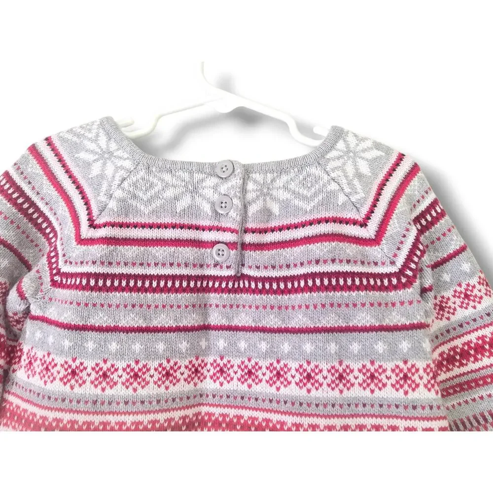 Gymboree Girls 4T Fair Isle Sweater Dress Vintage 100% Cotton